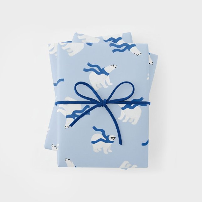 Polar Bear Holiday Wrapping Paper Sheet (Creator Uploaded)