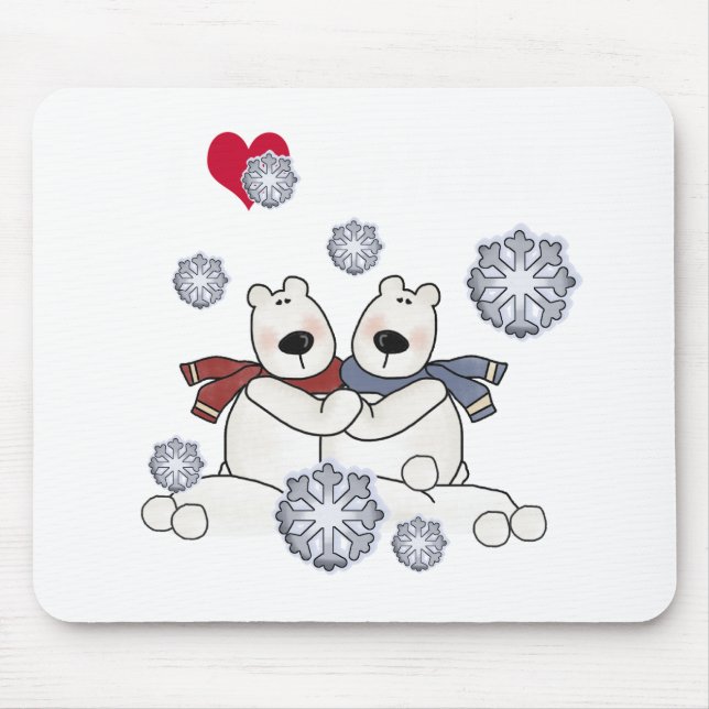 Polar Bear Hug Mouse Mat (Front)