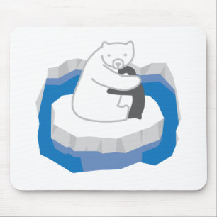 Polar Bear Hug Mouse Mat