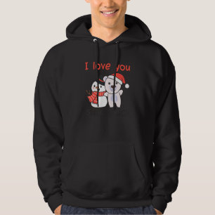 Polar Bear I Love You Snow Much Snowman Pun Hoodie