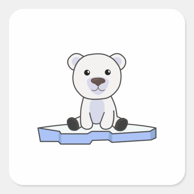 Polar Bear Icado Polar Bear North Pole South Pole Square Sticker (Front)