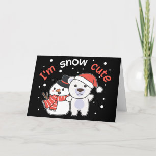 Polar Bear I'm Snow Cute Snowman Snow Pun Holiday Card