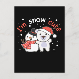 Polar Bear I'm Snow Cute Snowman Snow Pun Holiday Postcard