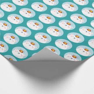 Polar Bear in a Propeller Hat Pattern Wrapping Paper