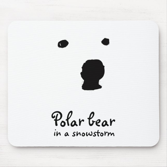 Polar Bear in a snowstorm  t-shirt Mouse Mat (Front)