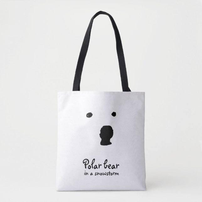Polar Bear in a snowstorm  t-shirt Tote Bag (Front)