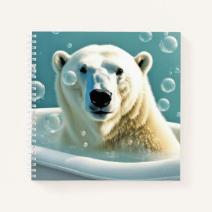 Polar Bear In Bubble Bath Notebook