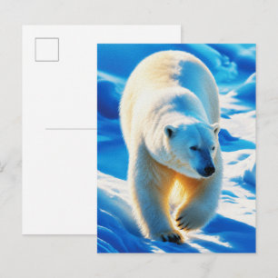 Polar Bear in Golden Light – Arctic Wildlife Portr Postcard