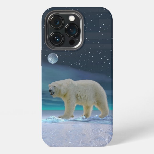 Polar Bear in Moonlight iPhone Case (Back)