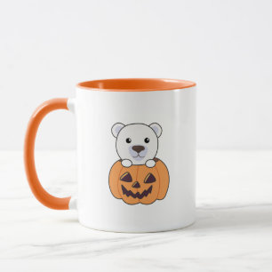 Polar Bear In Pumpkin Sweet Polar Bears Happy Mug