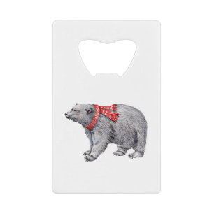 Polar Bear in Red Scarf