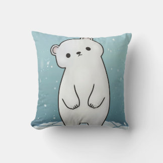 Polar Bear in Snow Cushion
