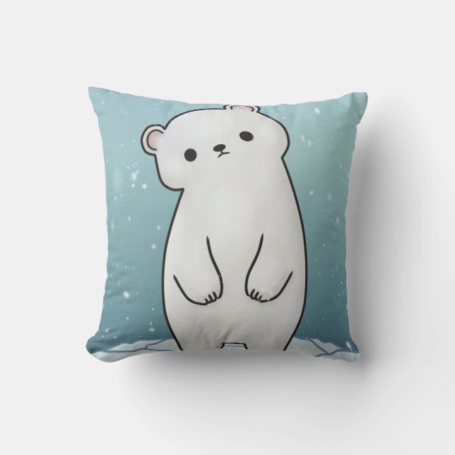Polar Bear in Snow Cushion (Front)