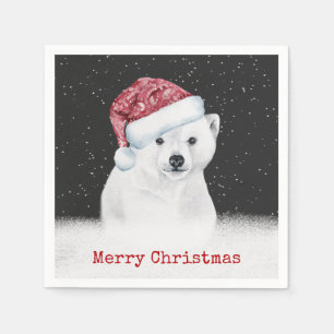 Polar Bear In Snowflakes Napkin