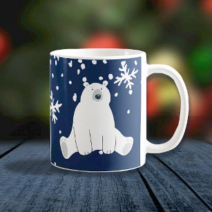 Polar Bear in Snowy Winter Coffee Mug