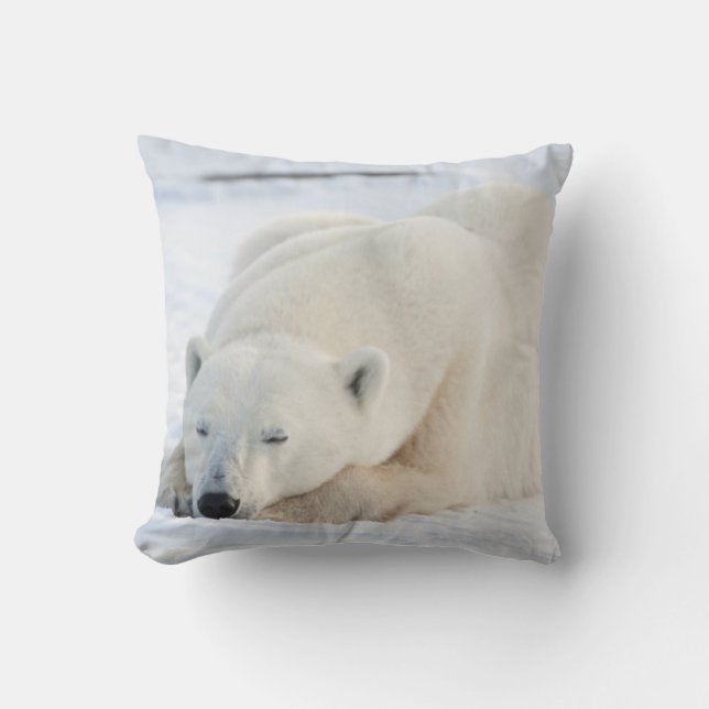 Polar Bear in winter Cushion (Front)