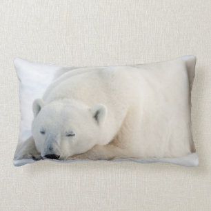 Polar Bear in winter Lumbar Cushion