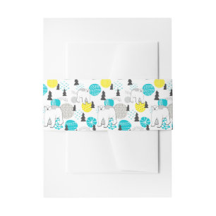 Polar bear invitation belly band