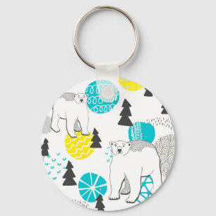Polar bear key ring