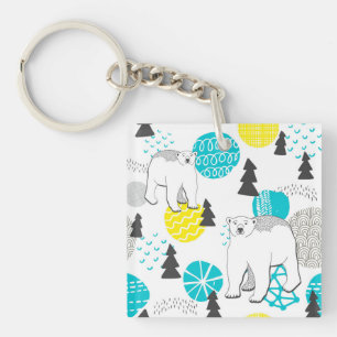 Polar bear key ring