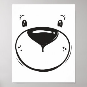Polar Bear Kids Costume Bear Face Cool Zoo Polar B Poster