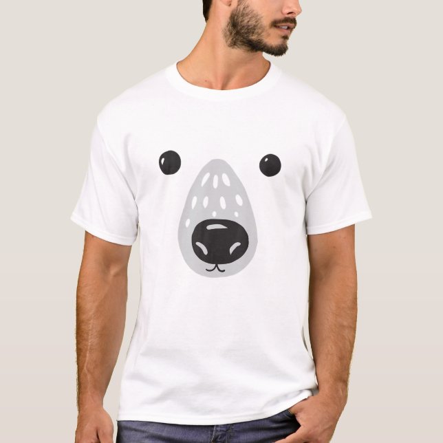 Polar Bear Kids Costume Bear Face Cool Zoo Polar B T-Shirt (Front)