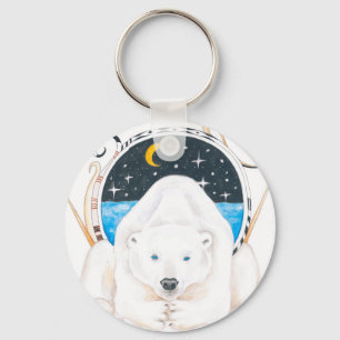 Polar Bear King Key Ring