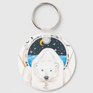 Polar Bear King Key Ring