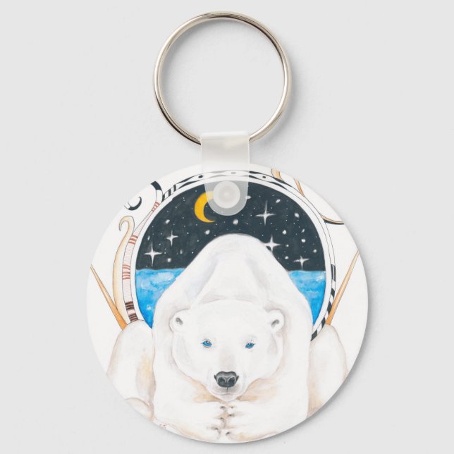 Polar Bear King Key Ring (Front)