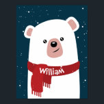 Polar Bear l Christmas l Holiday Customisable Poster<br><div class="desc">Polar bear personalised Christmas and new year's poster . The perfect gift for holiday season. Customise this holiday poster with your own custom text. Part of a collection.</div>