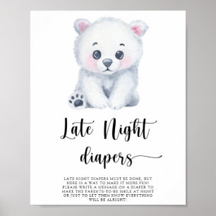 Polar bear - Late night diapers game  Poster
