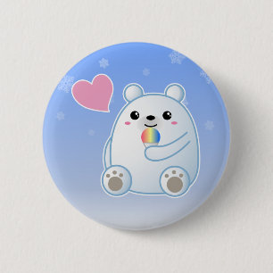 Polar Bear Love 6 Cm Round Badge