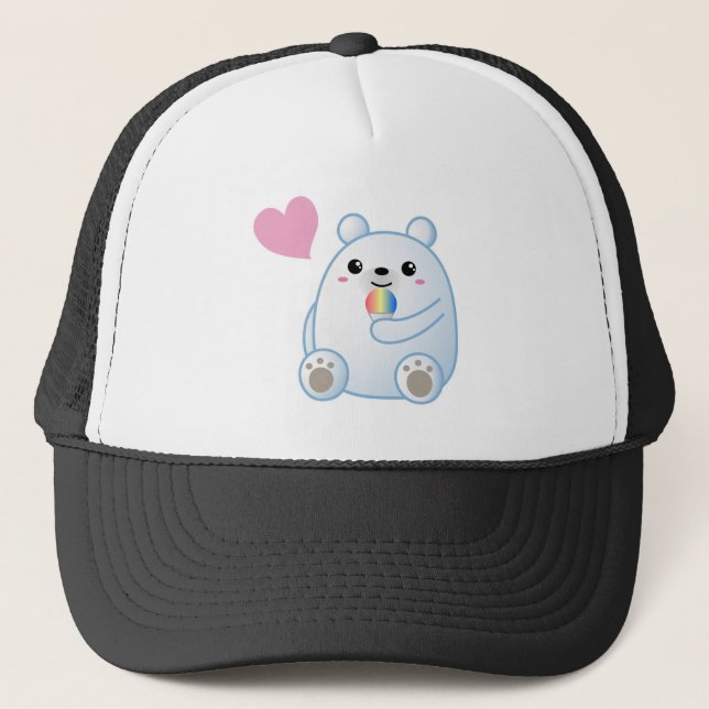 Polar Bear Love Trucker Hat (Front)