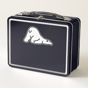 Polar Bear Lover   Lazy Polar Bear Nope Day Metal Lunch Box