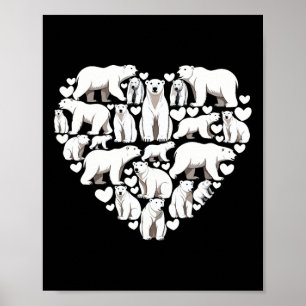 Polar Bear Lover Polar Bear Heart Valentine's Day Poster
