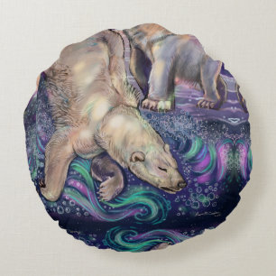 Polar Bear Magic Round Pillow