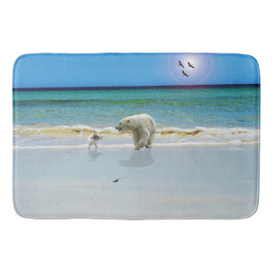 Polar Bear Meets Jack Russell, Memory Foam Bathmat