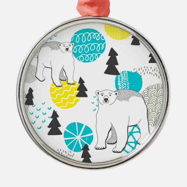 Polar bear metal tree decoration (Front)