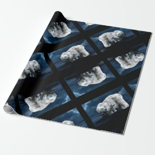 Polar Bear - Mirrored Black Wrapping Paper
