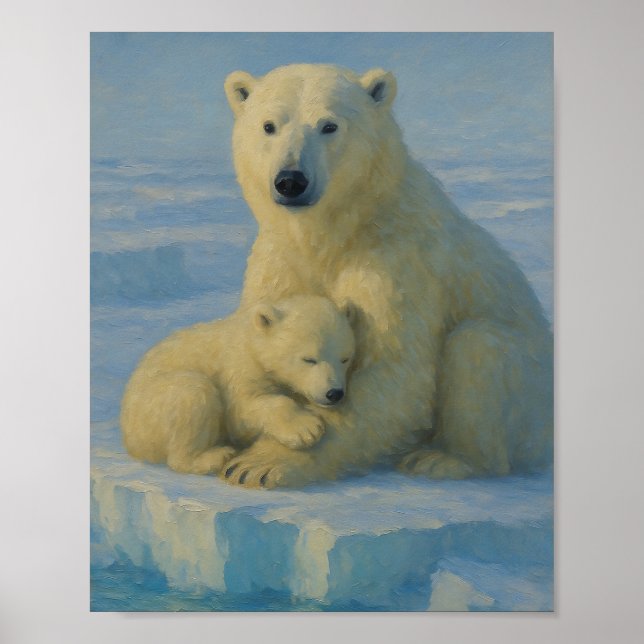 Polar Bear Mom & Cub  Poster (Front)