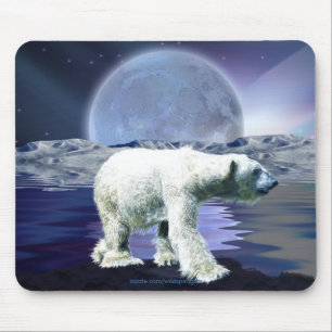 POLAR BEAR & MOON Wildlife Mousepad