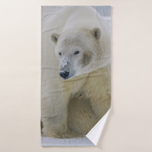 POLAR BEAR MOTHER AND CUB NORTHERN ALASKA BATH TOWEL