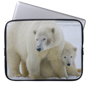 POLAR BEAR MOTHER AND CUB NORTHERN ALASKA LAPTOP SLEEVE