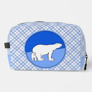 Polar Bear Mother and Cub Painting Wildlife Art Dopp Kit
