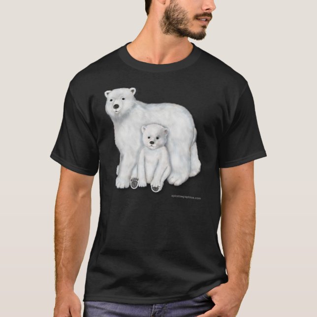 Polar Bear Mother and Cub. T-Shirt (Front)