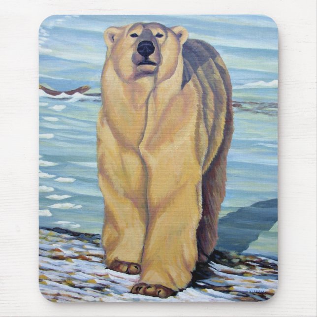 Polar Bear Mousepad Stylish Wildlife Art Mousepad (Front)