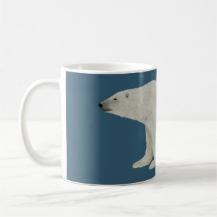 Polar Bear mug on deep blue