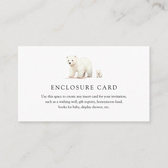 Polar Bear Mum and Cub Enclosure Card (Front)