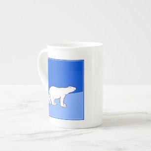 Polar Bear Mum and Cub Painting - Wildlife Art Bone China Mug