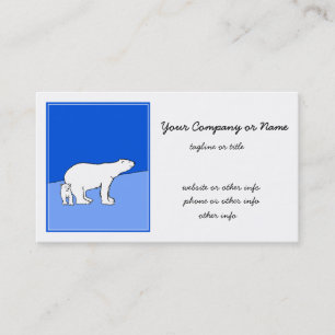 Polar Bear Mum and Cub Painting - Wildlife Art Calling Card